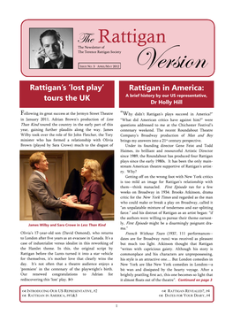 The Rattigan the Newsletter of the Terence Rattigan Society ISSUE NO