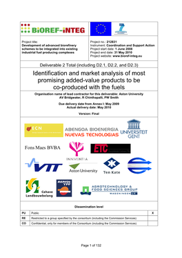 Identification and Market Analysis of Most Promising Added-Value Products to Be Co-Produced with the Fuels