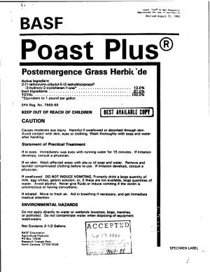 U.S. EPA, Pesticide Product Label, SEGMENT HERBICIDE, 09/23/1992
