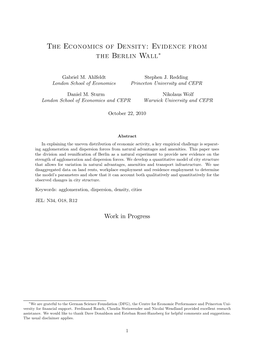 The Economics of Density: Evidence from the Berlin Wall!