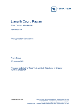 Llanarth Court, Raglan ECOLOGICAL APPRAISAL