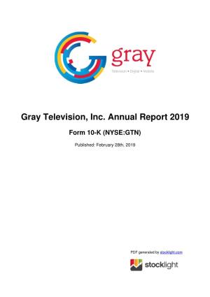 Gray Television, Inc. Annual Report 2019