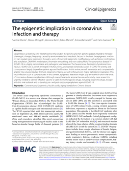 The Epigenetic Implication in Coronavirus Infection and Therapy