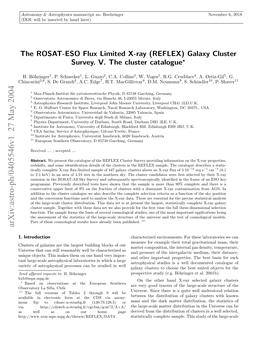 The ROSAT-ESO Flux Limited X-Ray (REFLEX) Galaxy Cluster Survey. V