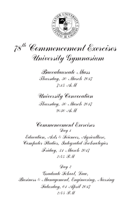 78Th Commencement Exercises