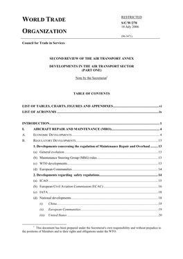 S/C/W/270 18 July 2006 ORGANIZATION (06-3471) Council for Trade in Services