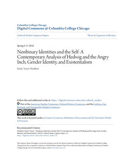 A Contemporary Analysis of Hedwig and the Angry Inch, Gender Identity, and Existentialism Emily "Soren" Hodshire