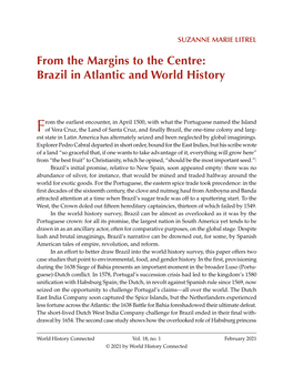 From the Margins to the Centre: Brazil in Atlantic and World History