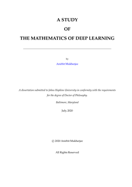 A Study of the Mathematics of Deep Learning