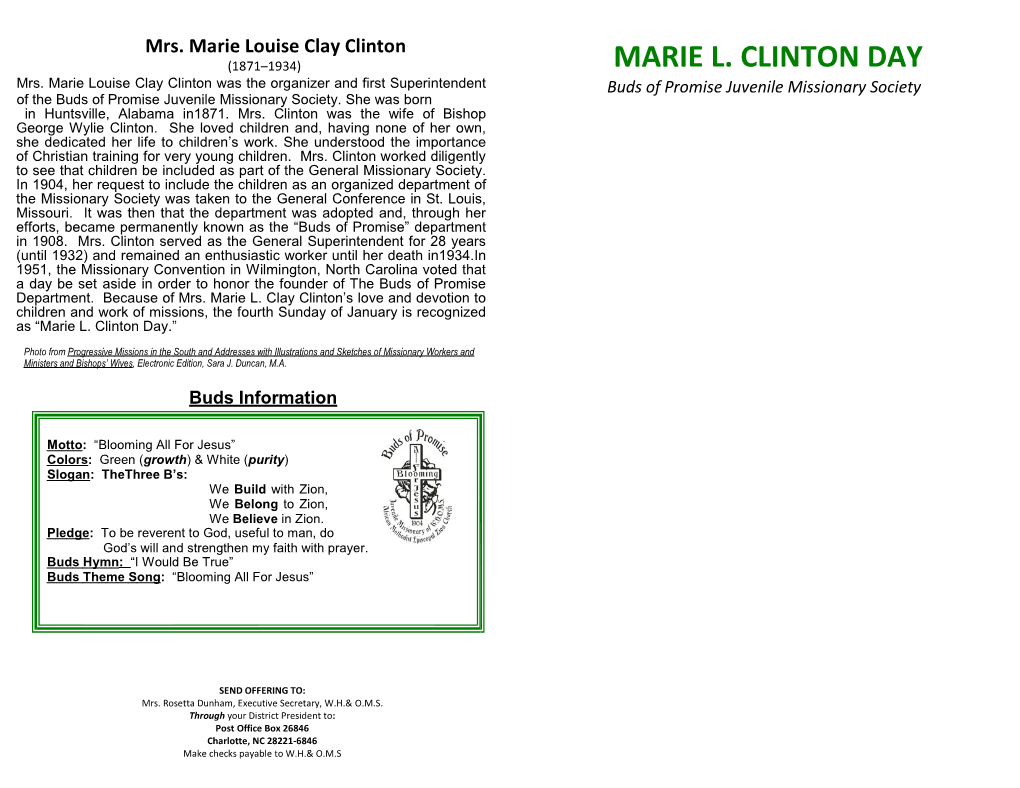 Mrs. Marie Louise Clay Clinton