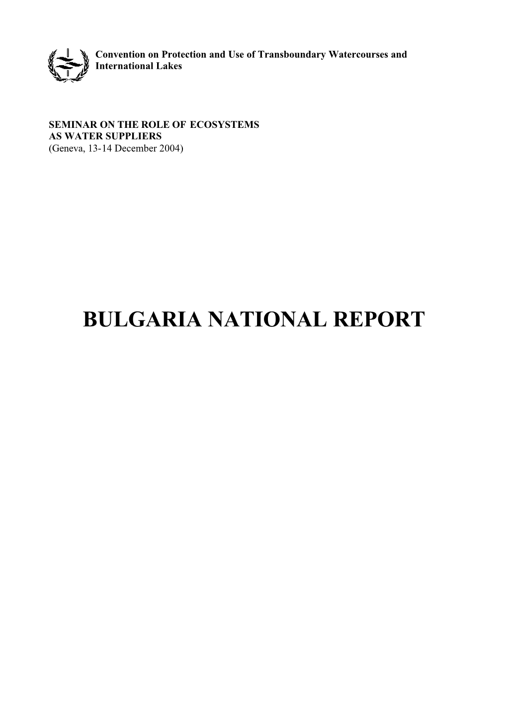 Bulgaria National Report