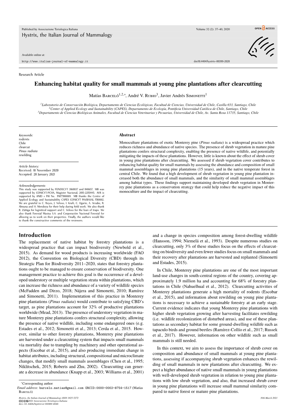 Enhancing Habitat Quality for Small Mammals at Young Pine Plantations After Clearcutting