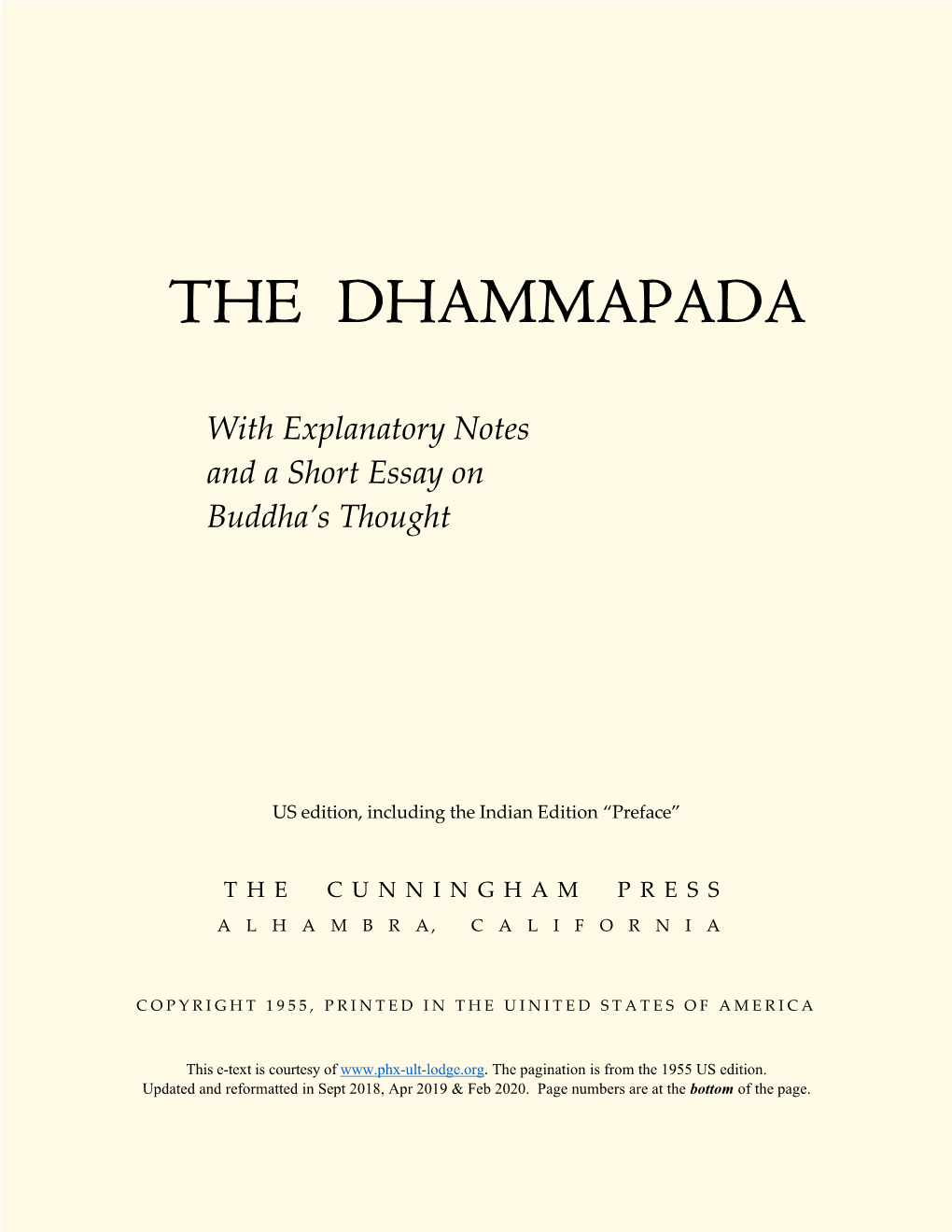 The Dhammapada