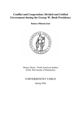 Divided and Unified Government During the George W