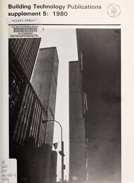 Building Technology Publications, Supplement 5 : 1980