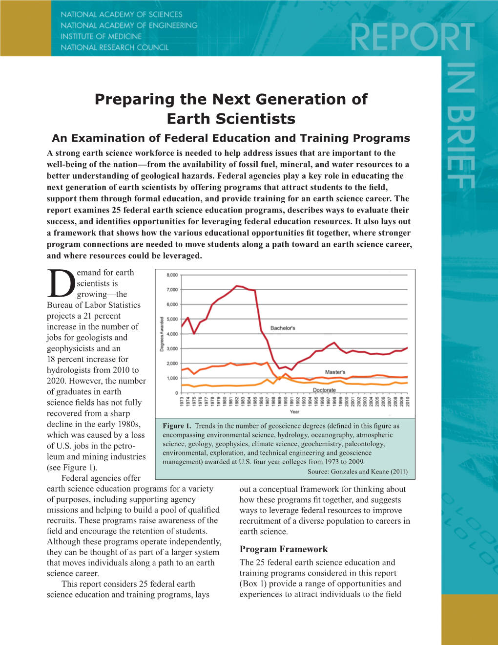 Preparing the Next Generation of Earth Scientists