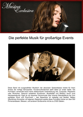 Die Perfekte Musik Für Großartige Events