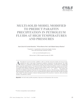 Multi-Solid Model Modified to Predict Paraffin Precipitation