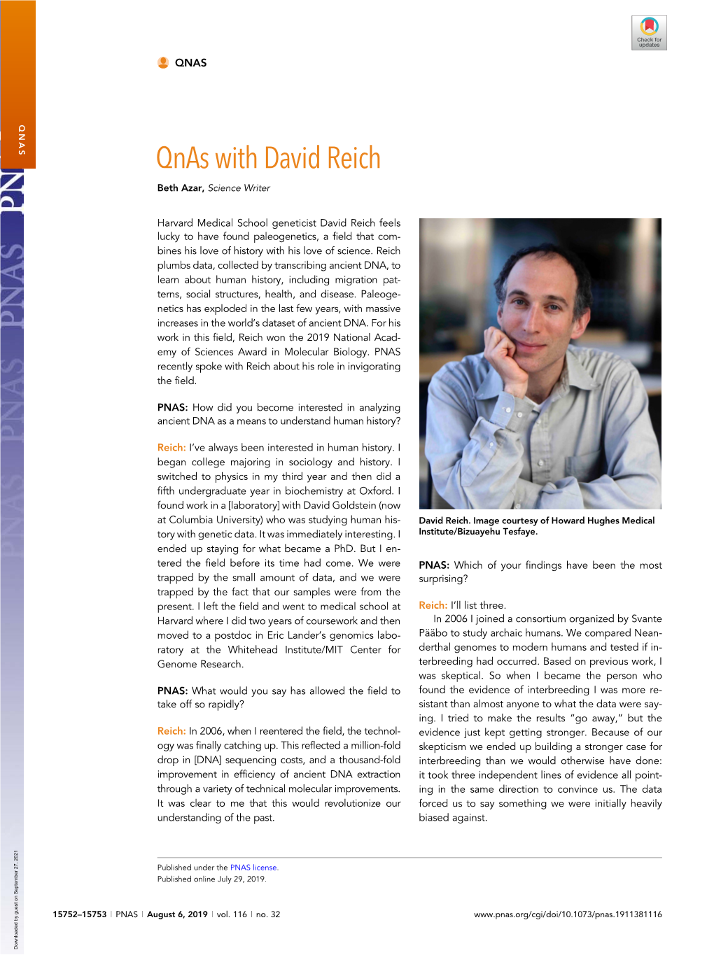 Qnas with David Reich