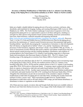 Inventory of Habitat Modifications to Tidal Inlets in the US Atlantic Coast