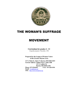 The Woman's Suffrage Movement