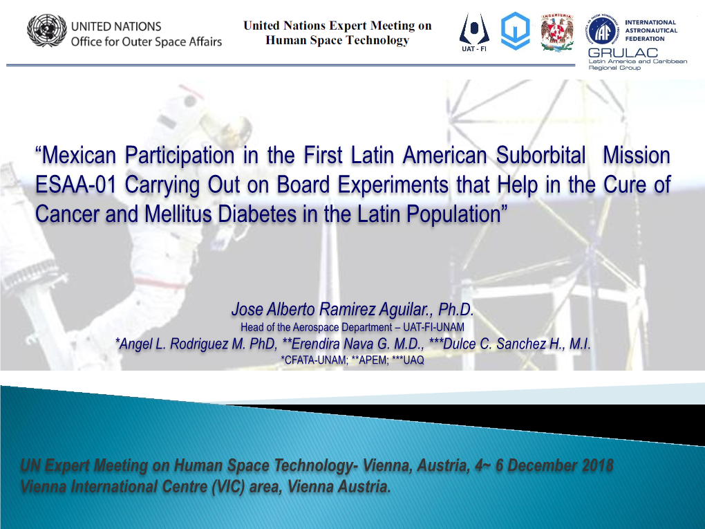 Mexican Participation in the First Latin American Suborbital Mission ESAA