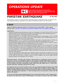 PAKISTAN: EARTHQUAKE 30 May 2006