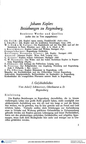 Johann Keplers Beziehungen Zu Regensburg