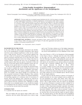 Living Benthic Foraminifera: Biogeographical Distributions and the Significance of Rare Morphospecies