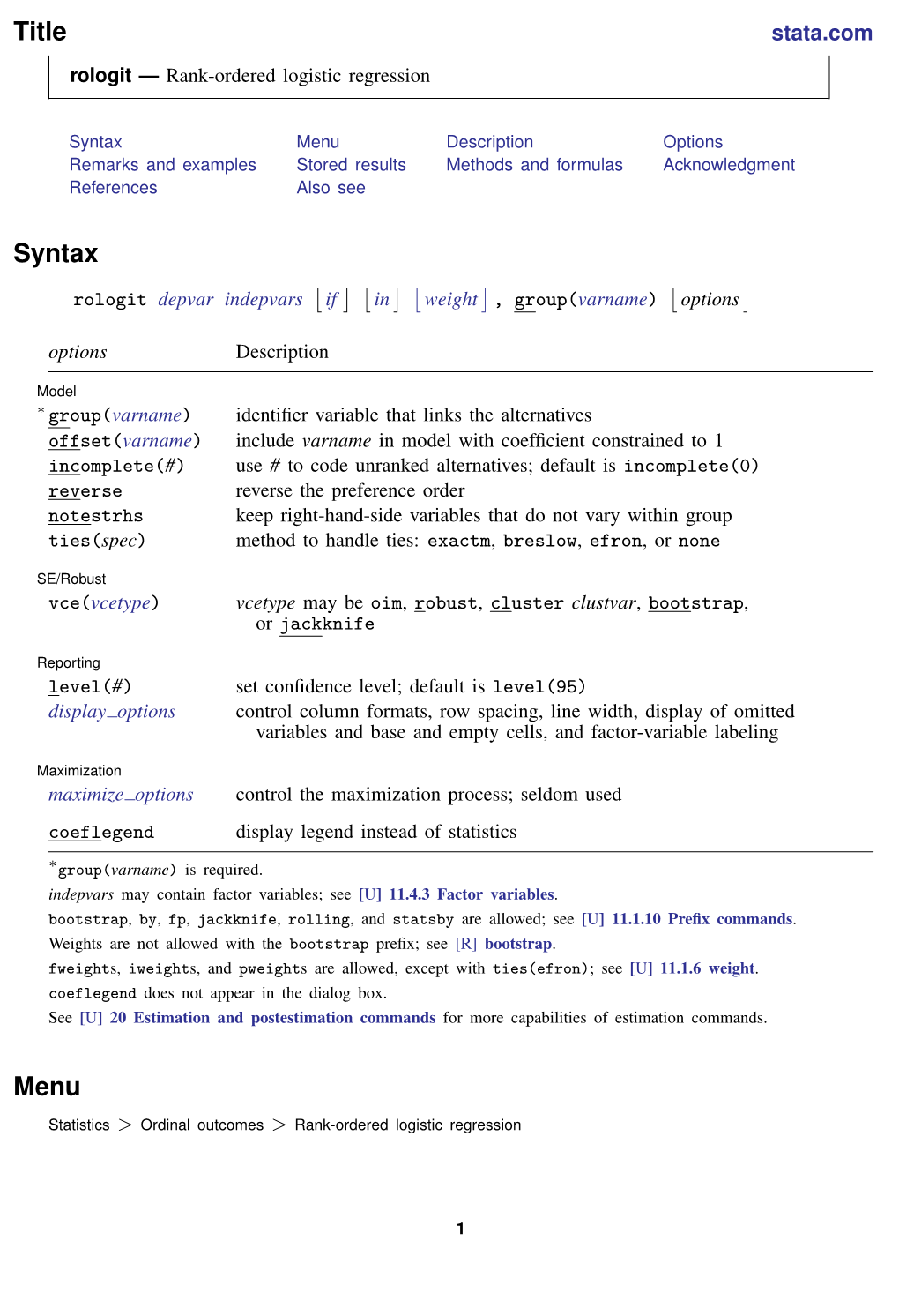 Comparison of Rologit and Clogit on Reversals of Rankings