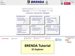 EC Explorer the EC Explorer Provides an Easy Access to the Data of the IUBMB Enzyme Nomenclature List ( Directly Connected to BRENDA