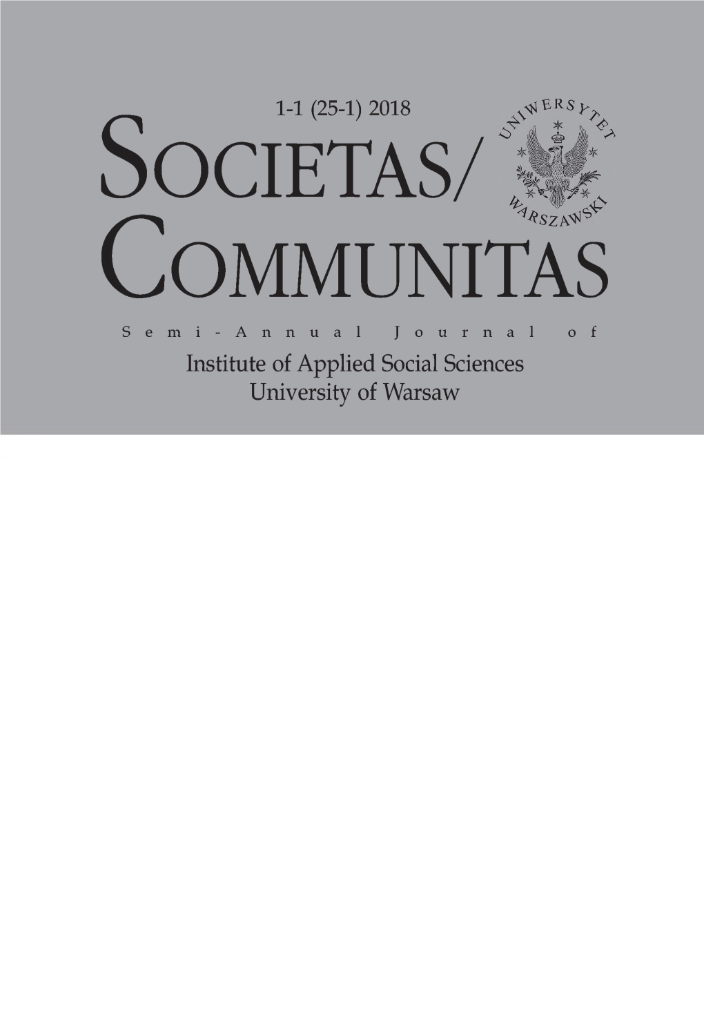 Societas. Communitas