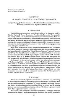 Review of If Women Counted: a New Feminist Economics