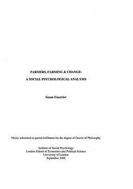 Farmers, Farming & Change