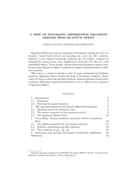 A View on Stochastic Differential Equations Derived from Quantum Optics