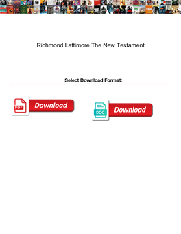 Richmond Lattimore the New Testament