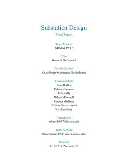 Substation Design Final Report