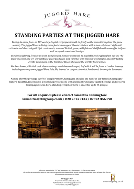 Standing Parties at the Jugged Hare