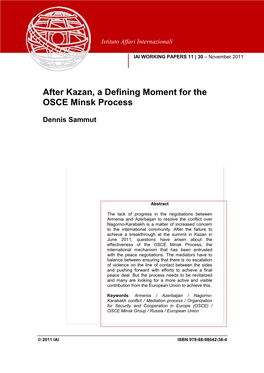 After Kazan, a Defining Moment for the OSCE Minsk Process