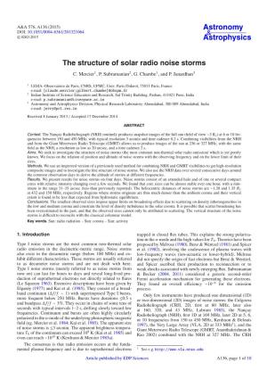 The Structure of Solar Radio Noise Storms