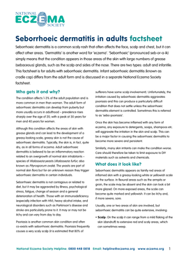 Seborrhoeic Dermatitis in Adults Factsheet Download