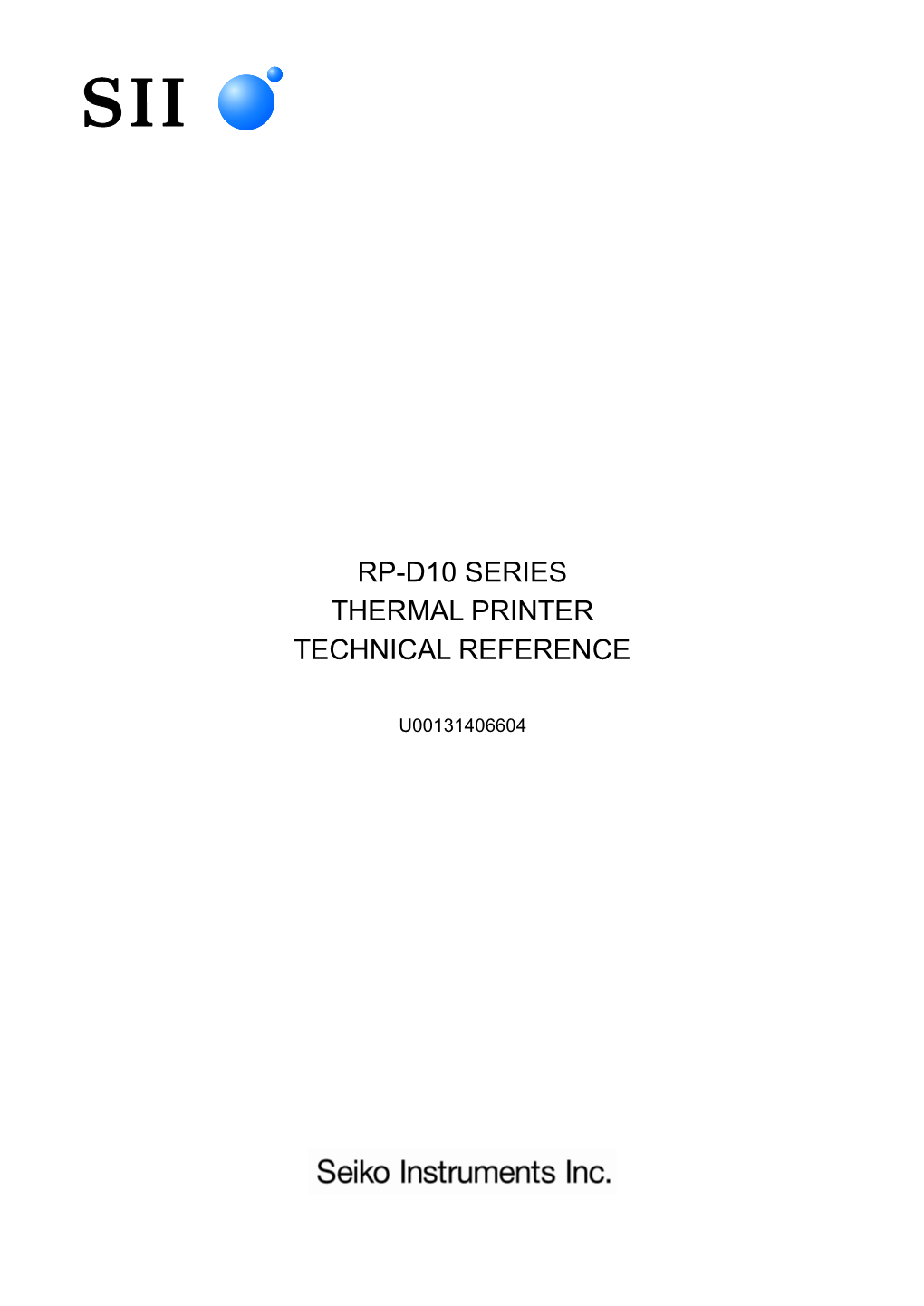 Rp-D10 Series Thermal Printer Technical Reference