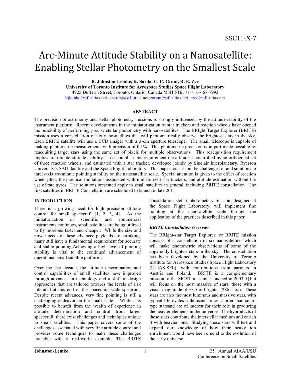 Arc-Minute Attitude Stability on a Nanosatellite: Enabling Stellar Photometry on the Smallest Scale