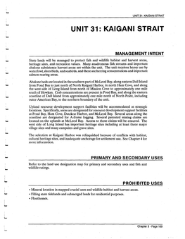 Unit 31: Kaigani Strait