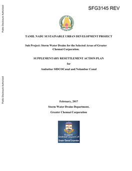 SFG3145 REV Public Disclosure Authorized TAMIL NADU SUSTAINABLE URBAN DEVELOPMENT PROJECT
