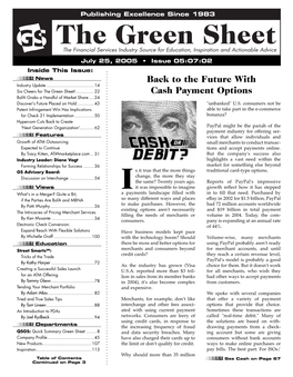 Back to the Future with Cash Payment Options