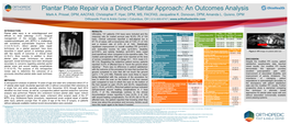Plantar Plate Repair Via a Direct Plantar Approach: an Outcomes Analysis Mark A
