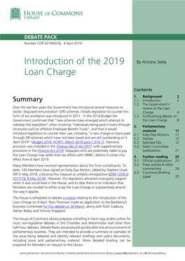 Introduction of the 2019 Loan Charge 3