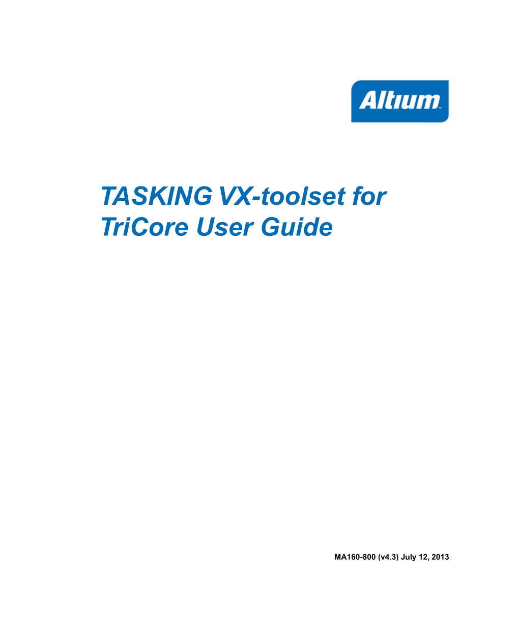 TASKING VX-Toolset for Tricore User Guide