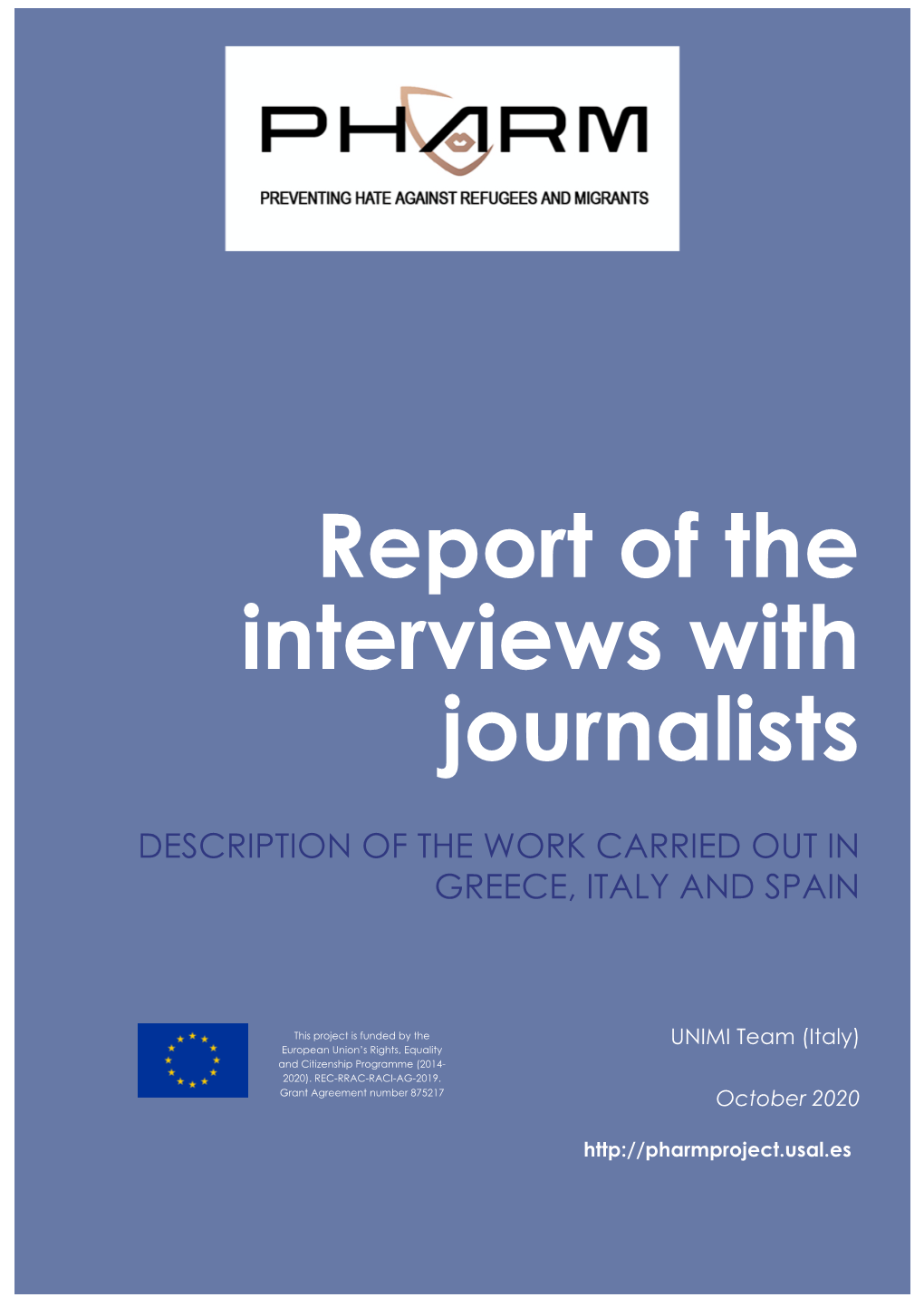 Report of the Interviews with Journalists
